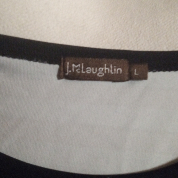 J. McLaughlin Catalina Cloth Nautical Navy Gold Long Sleeve Blouse Size Large - Picture 6 of 8